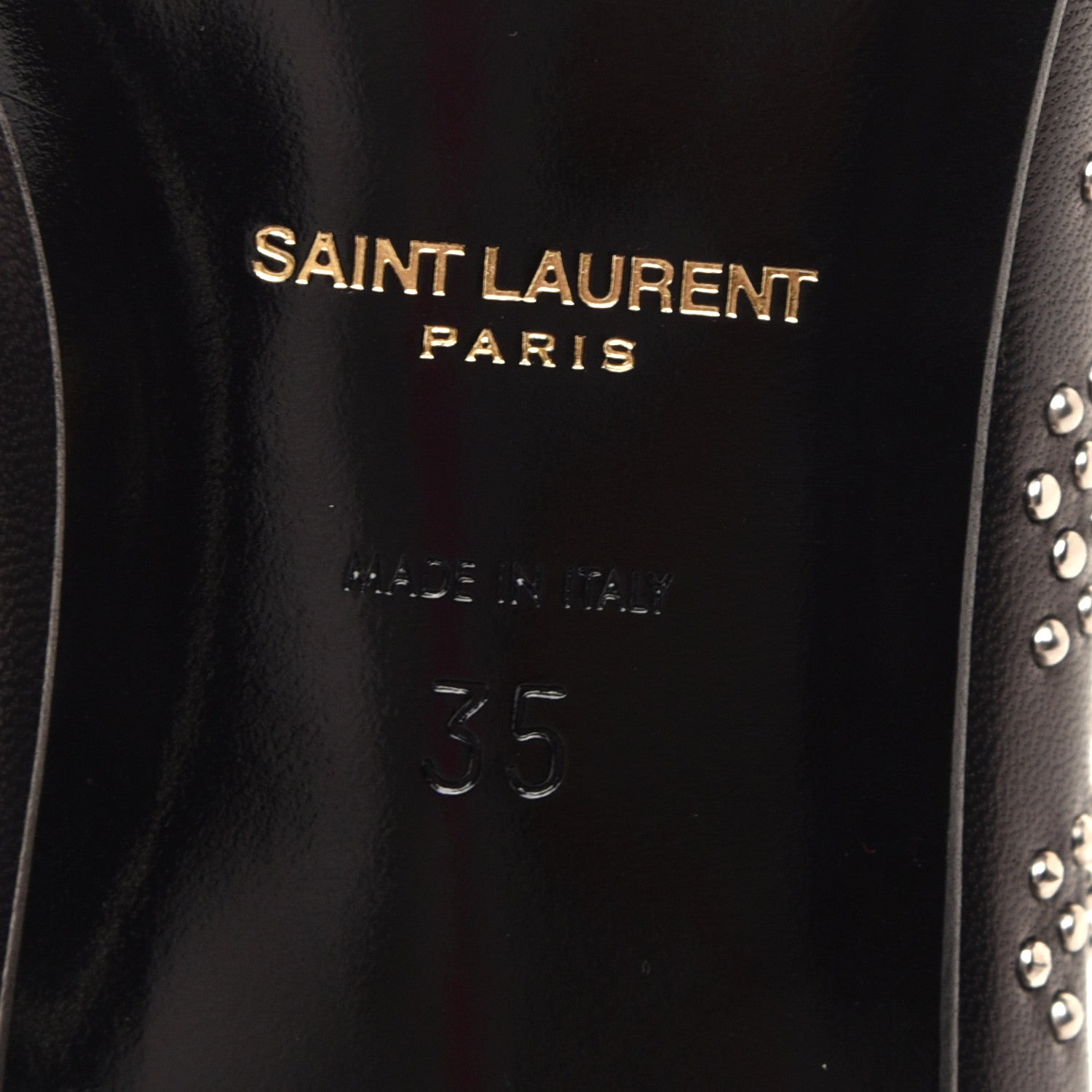 Saint Laurent Nappa Embroidered Baby Cat Smoking Slipper Flat Loafers 35 Black 6 of 9