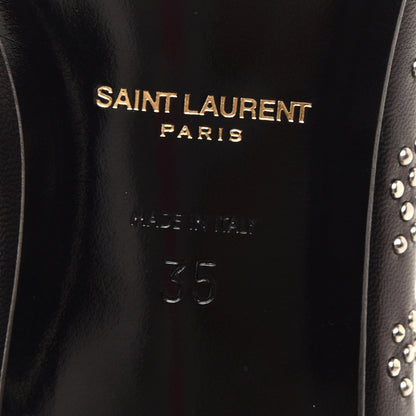 Saint Laurent Nappa Embroidered Baby Cat Smoking Slipper Flat Loafers 35 Black 6 of 9