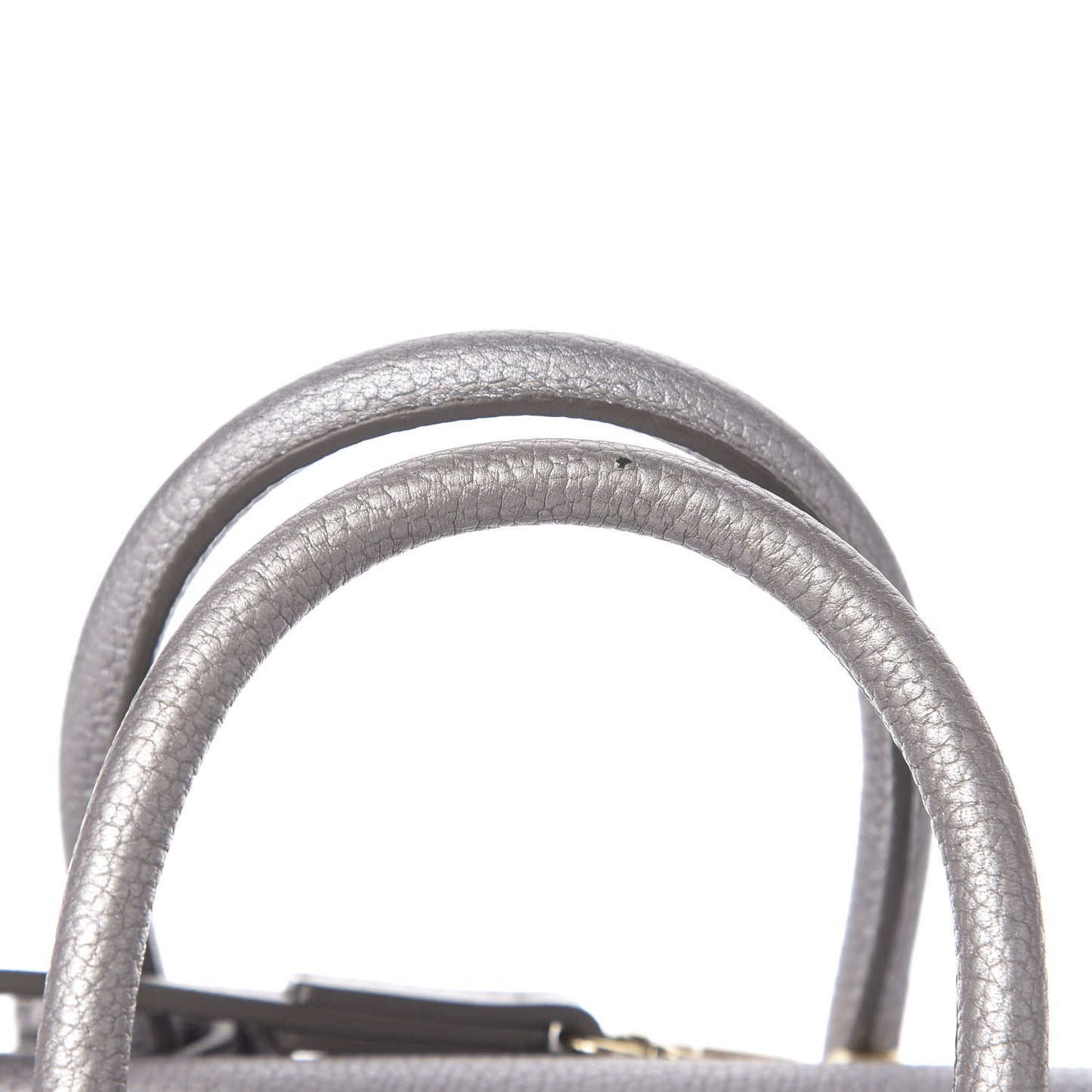 Metallic Grained Calfskin Mini Milla Tote Spike Silver