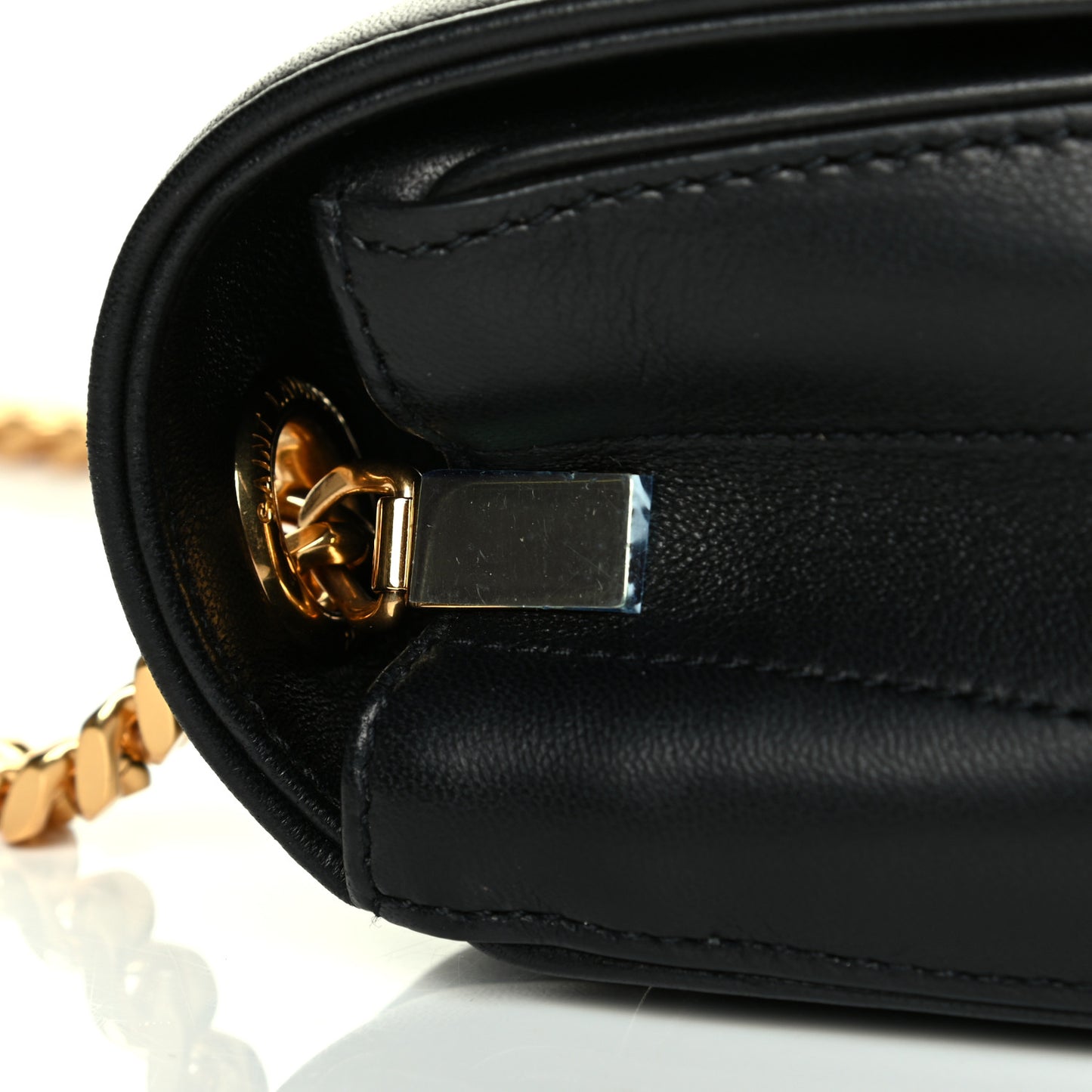 Lambskin Matelasse Monogram Small Vicky Chain Bag Black