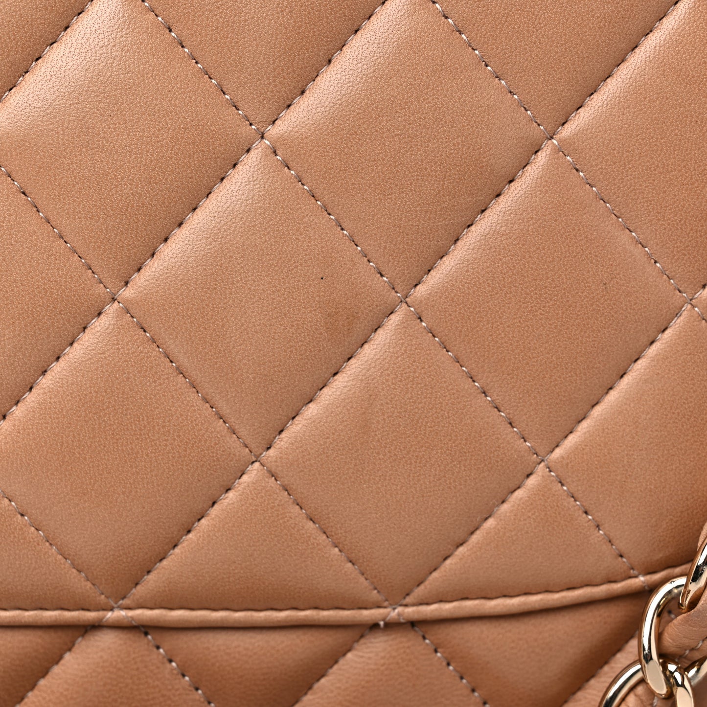 Lambskin Quilted Jumbo Double Flap Dark Beige