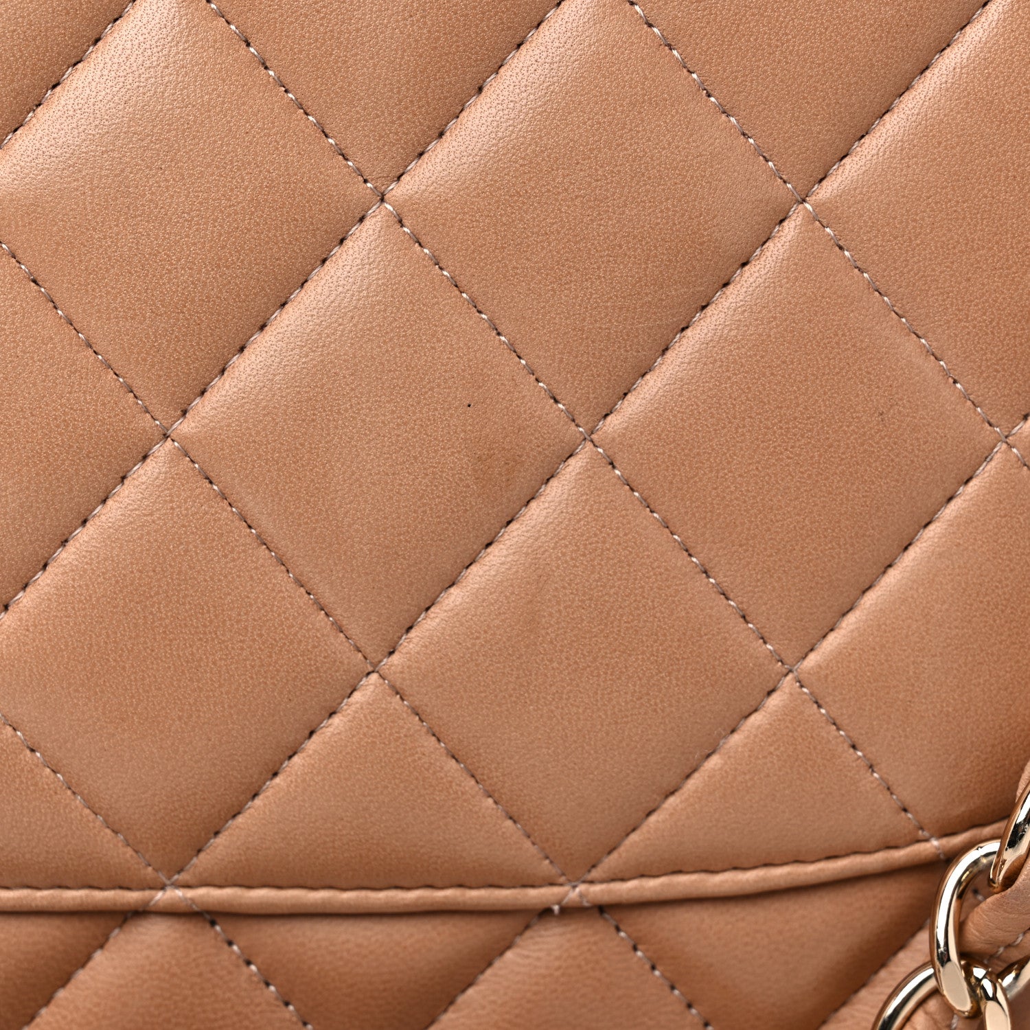 Chanel Lambskin Quilted Jumbo Double Flap Dark Beige 18 of 18