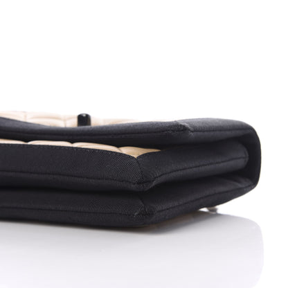 Chanel Lambskin Grosgrain Quilted Flap Beige Black 10 of 11