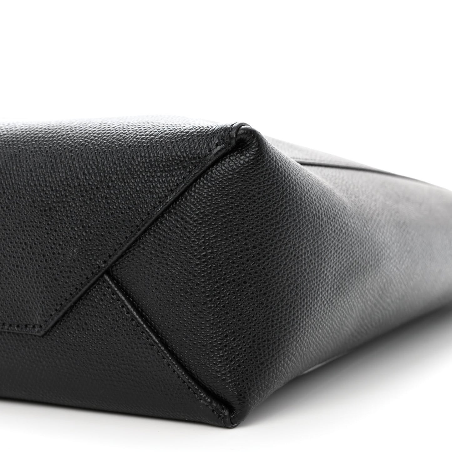 Grained Calfskin Small Vertical Cabas Black