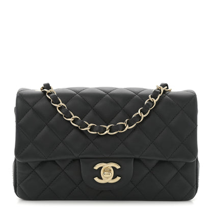 Chanel Lambskin Quilted Mini Rectangular Flap Black 1 of 11
