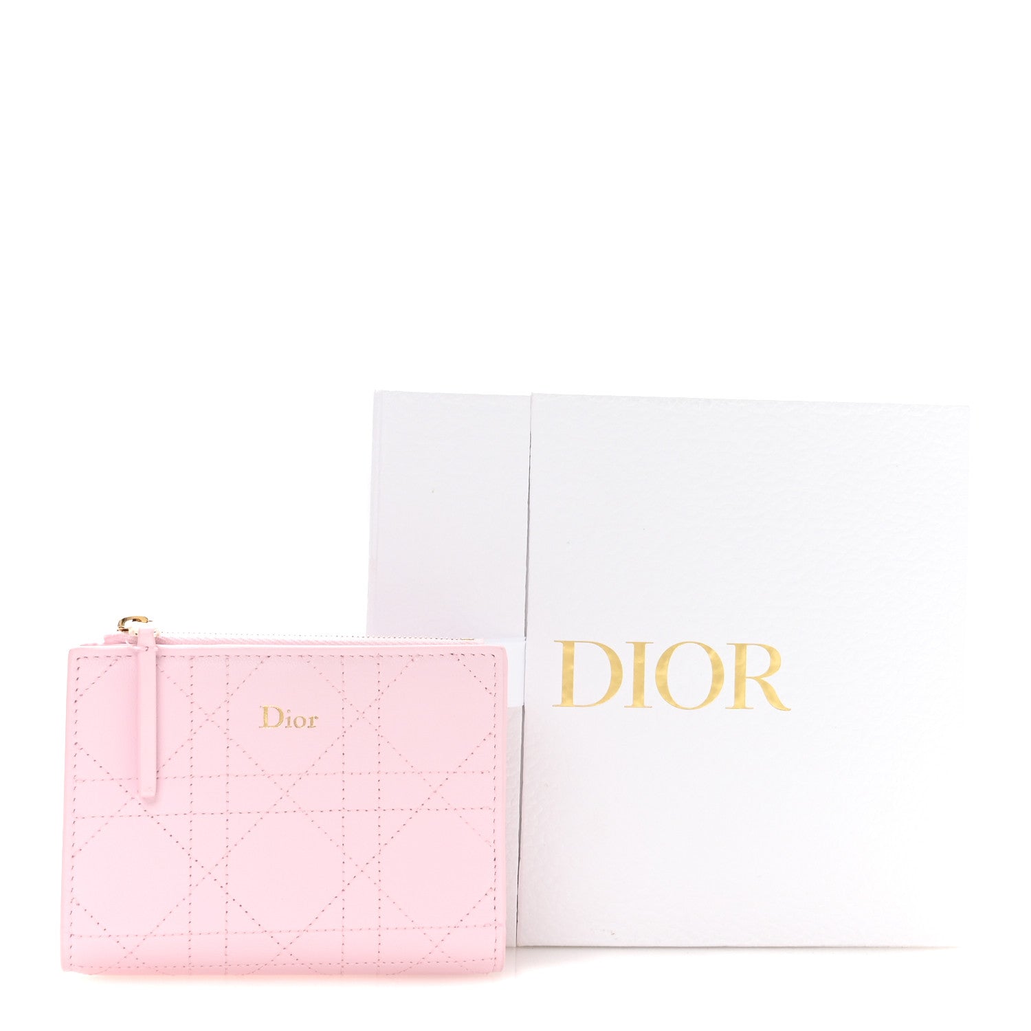 Christian Dior Lambskin Cannage Trianon Dahlia Wallet Rose Songe 9 of 9