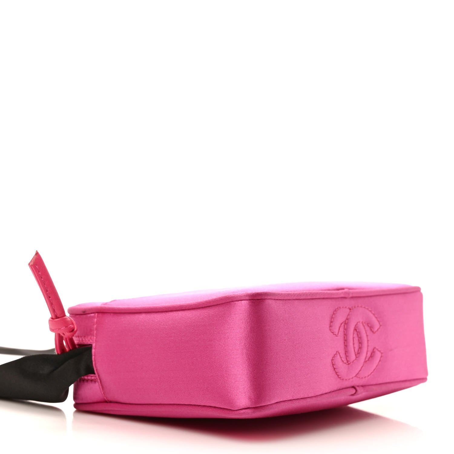 Chanel Satin CC Ribbon Evening Bag Fuchsia Black 3 of 8