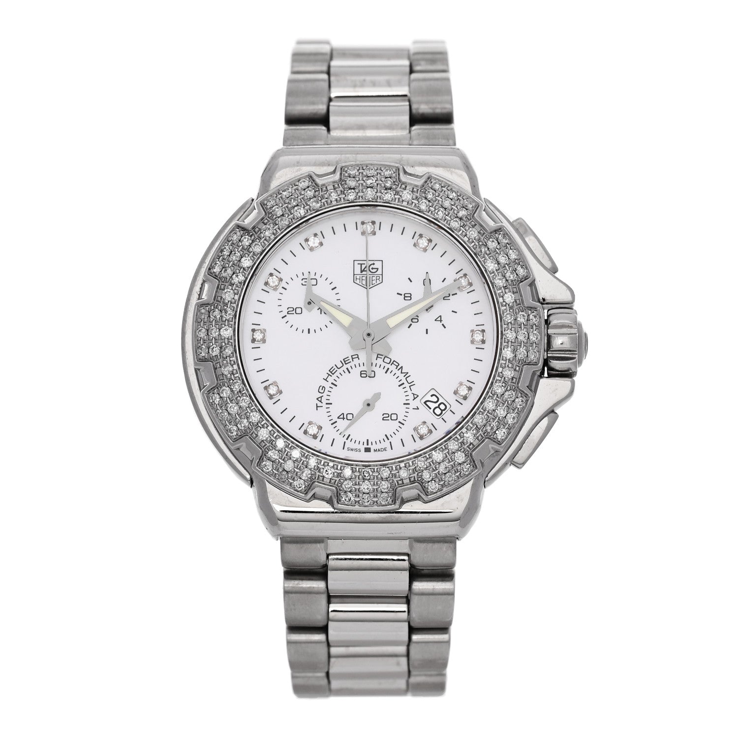 Tag Heuer Stainless Steel Diamond Bezel Mother of Pearl 36mm Formula 1 Lady Quartz Watch CAC1310 1 of 5