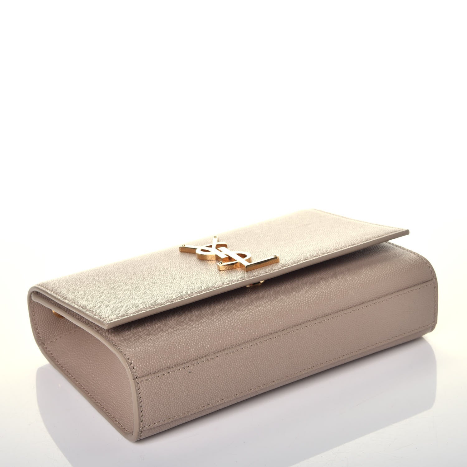 Saint Laurent Grain De Poudre Small Monogram Kate Satchel Dark Beige 4 of 8