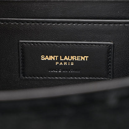 Saint Laurent Velvet Crystal Studded Monogram Small Kate Satchel Black 6 of 10