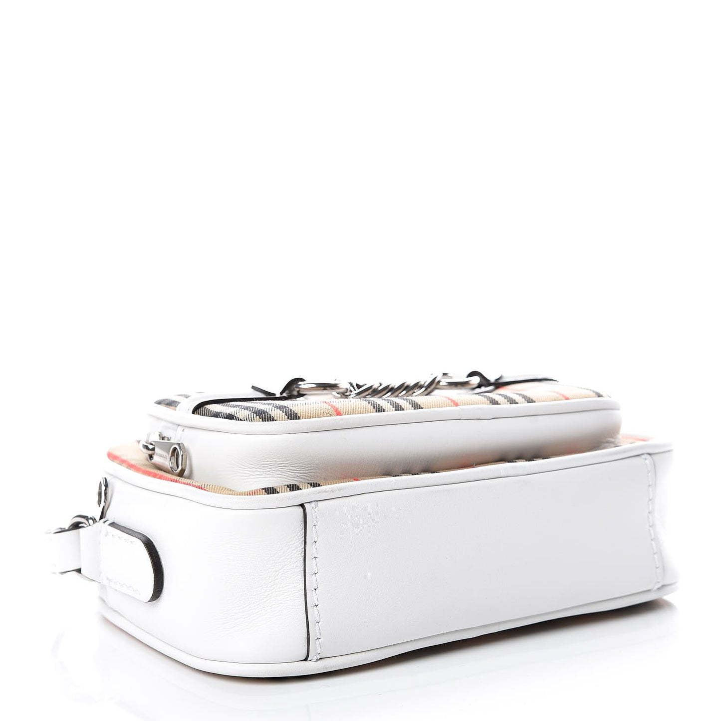 Smooth Calfskin 1983 Knight Check Link Camera Bag Chalk White