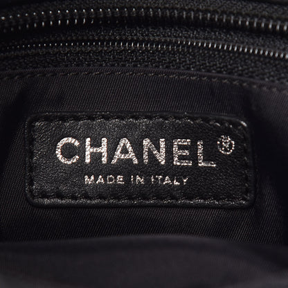 Chanel Coated Canvas Quilted Small Paris Biarritz Tote Black 8 of 10