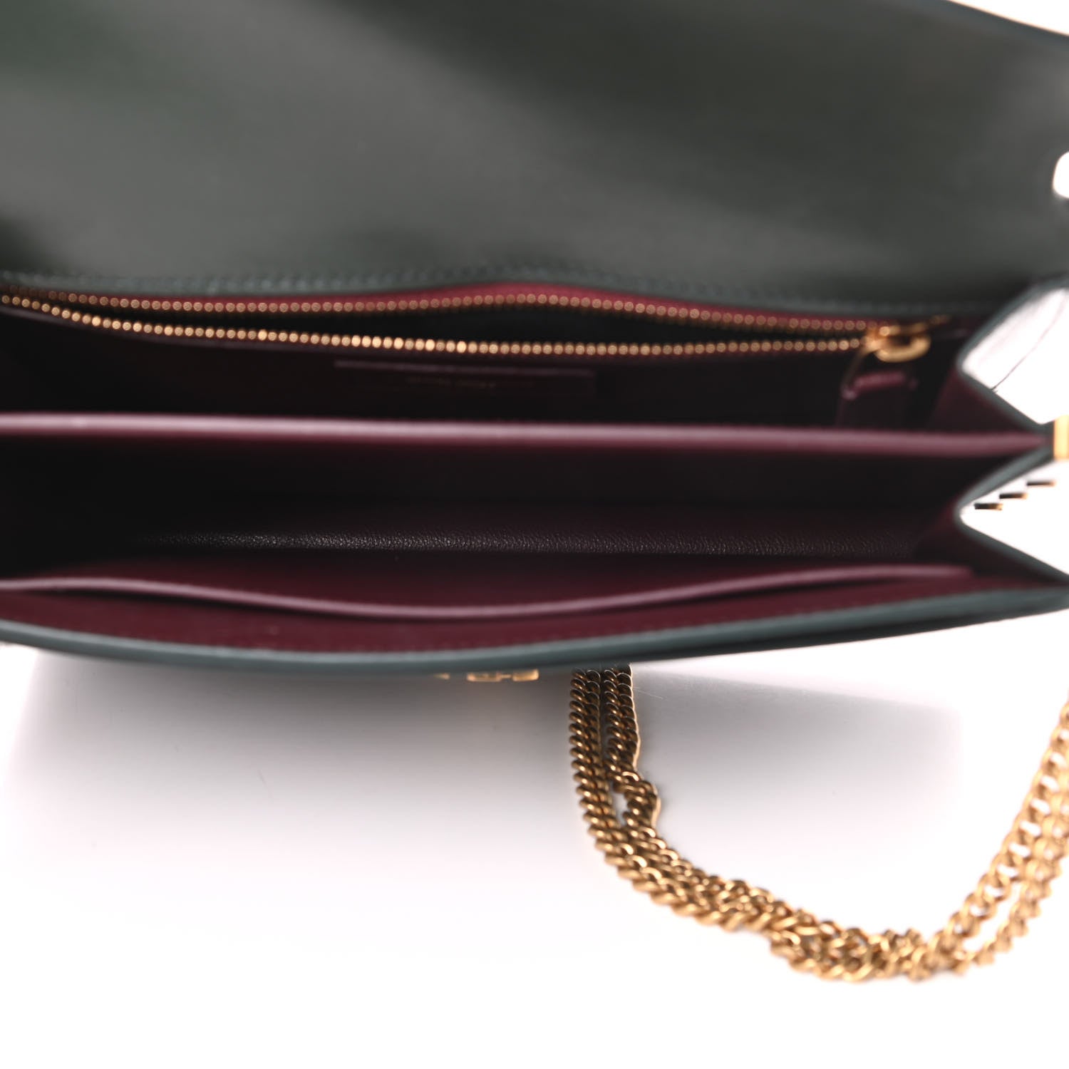 Saint Laurent Smooth Calfskin Monogram Cassandra Clasp Bag Dark Green 5 of 15
