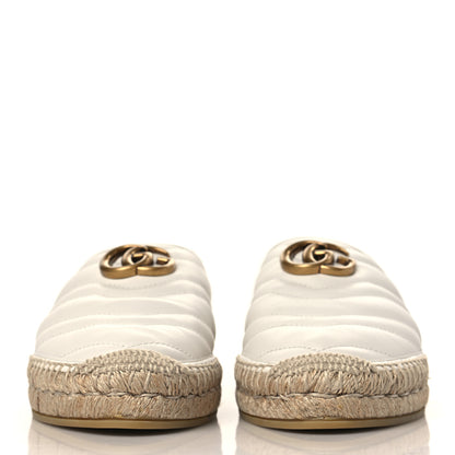 Gucci Nappa Matelasse GG Marmont Espadrille Slippers 39 Great White 2 of 8
