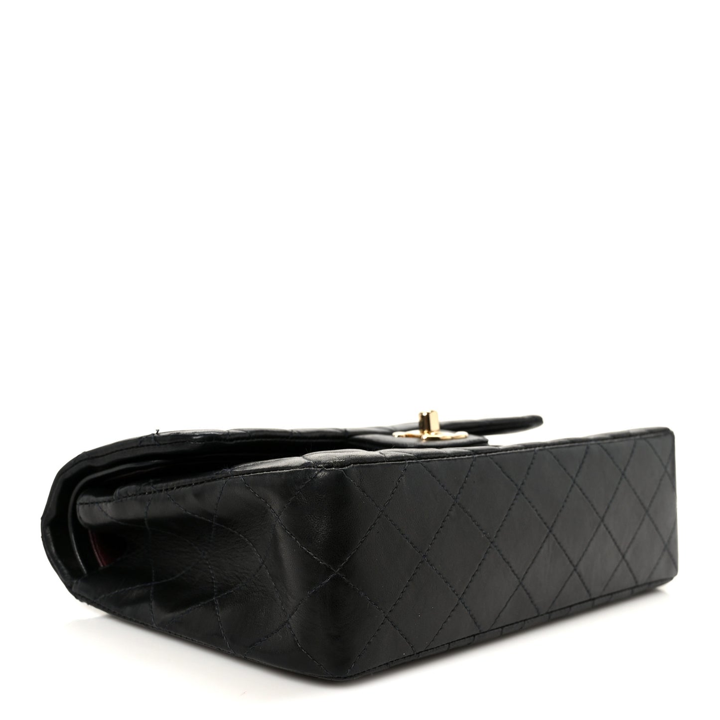 Lambskin Quilted Small Double Flap Black