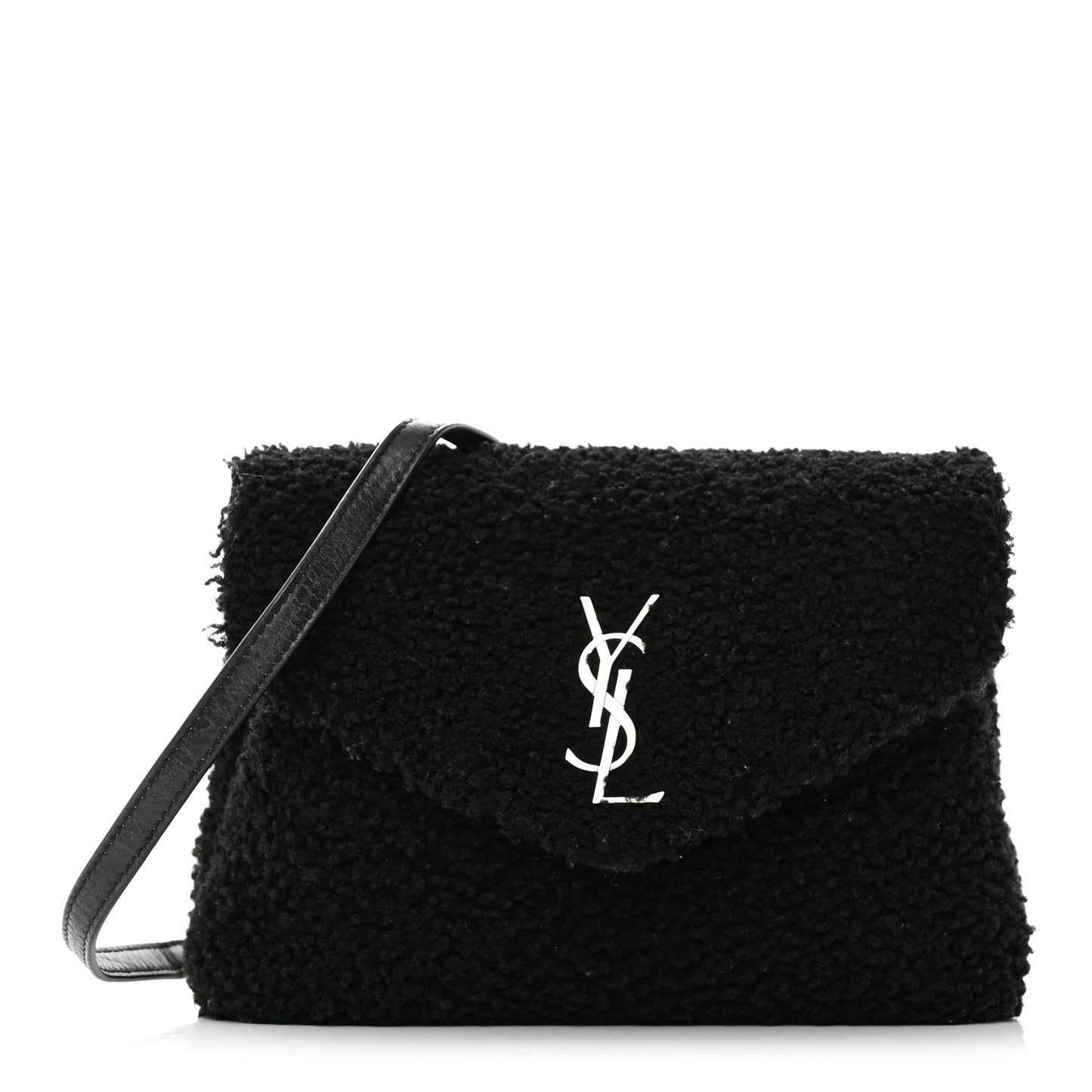 Shearling Toy Loulou Shoulder Bag Black