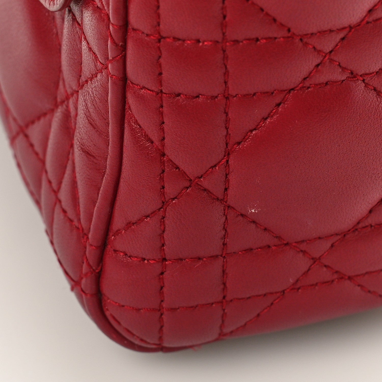 Christian Dior Lambskin Cannage Mini Lady Dior Red 9 of 9
