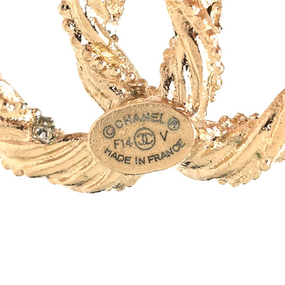 Chanel Crystal Twisted CC Earrings Gold 4 of 5