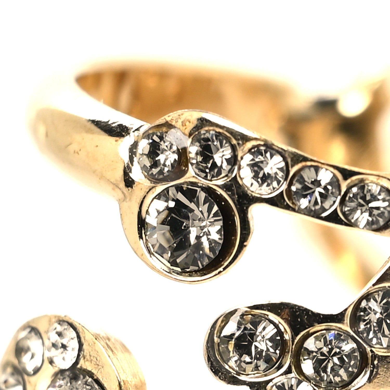 Fendi Metal Crystal Fendi Signature Ring M Gold 5 of 6