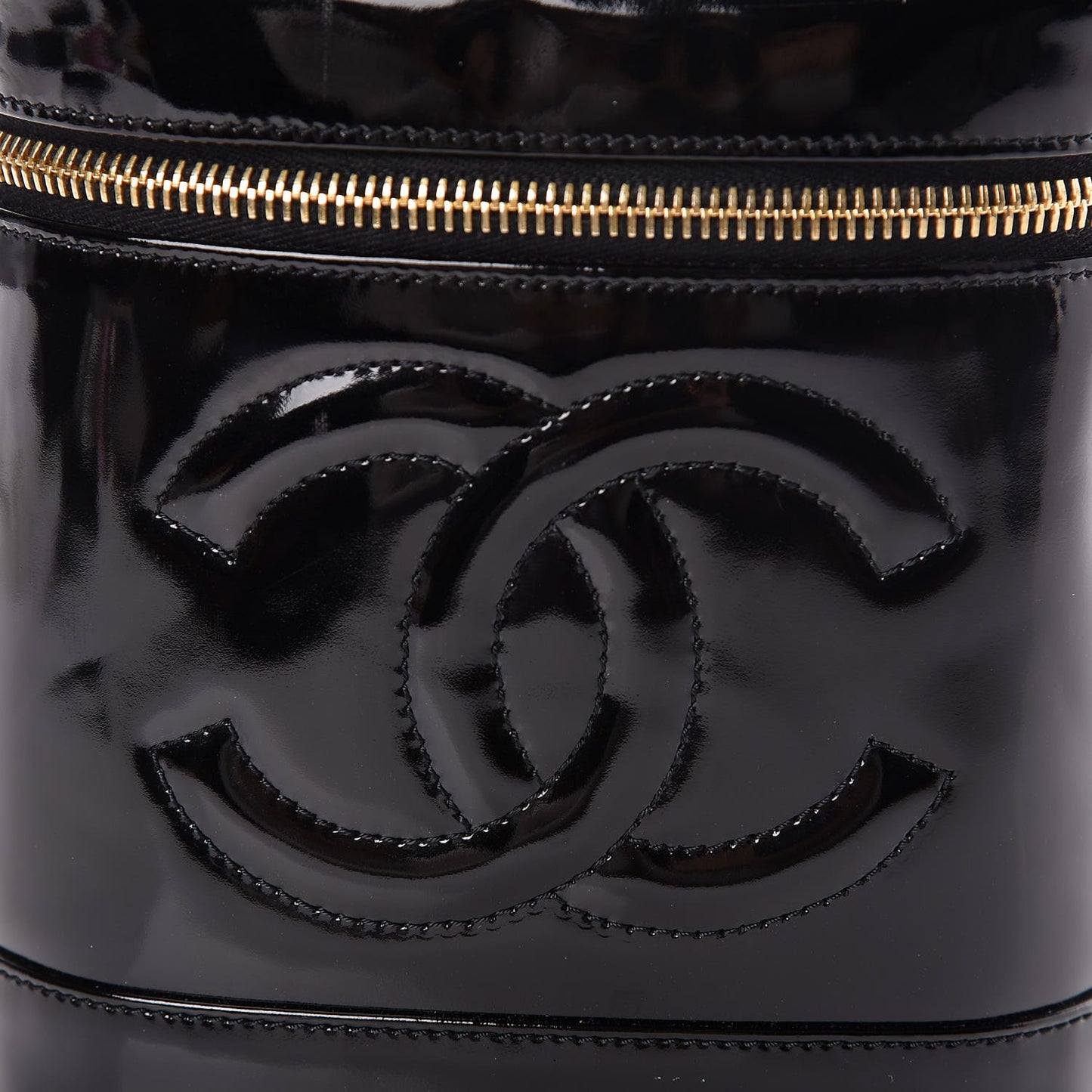 Patent Vanity Cosmetic Case Black