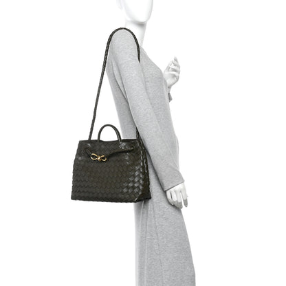 Bottega Veneta Nappa Intrecciato Medium Andiamo Shoulder Bag Kaki 2 of 9