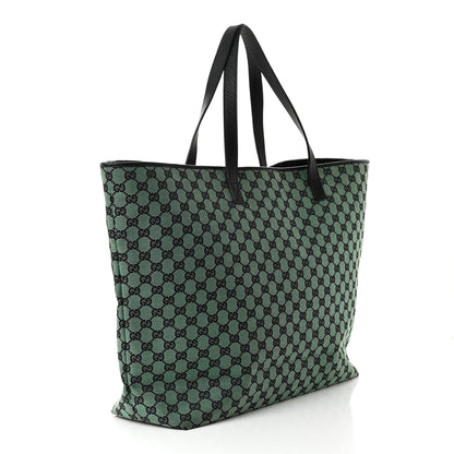Gucci Metallic Monogram XL Shopper Tote Green 3 of 13