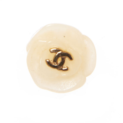 Chanel Resin CC Camellia Earrings Beige 6 of 7