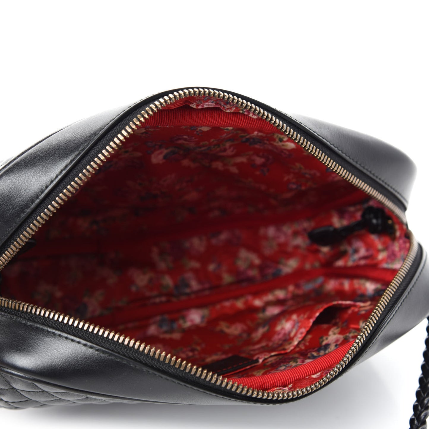 Calfskin Web Trapuntata Small GG Shoulder Bag Black