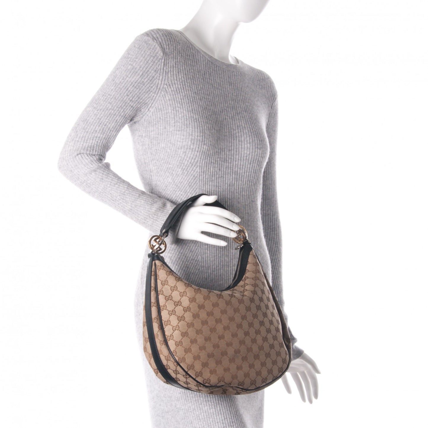 Monogram Medium GG Twins Hobo Black