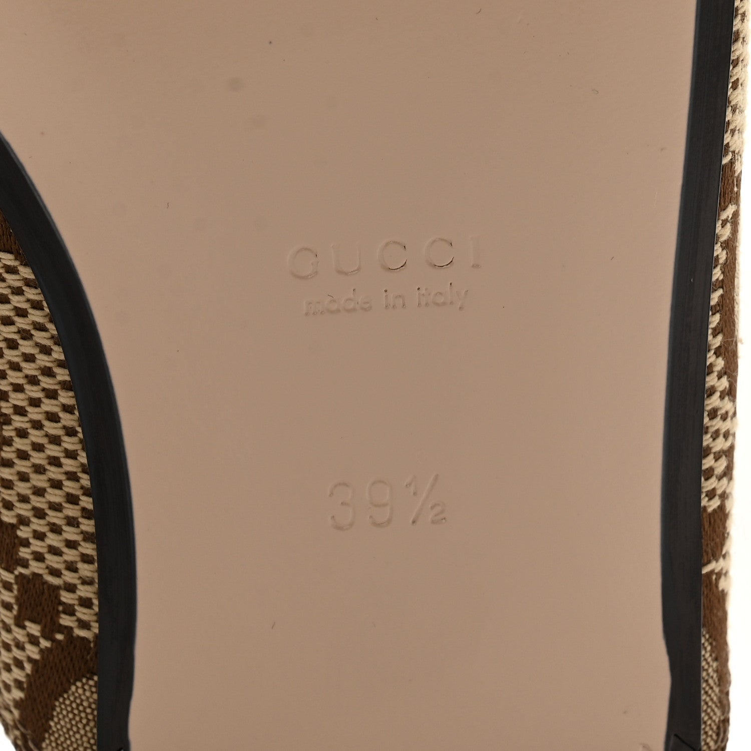 Gucci Monogram Jumbo GG Malaga Kid Womens Princetown Slippers 39.5 Camel Ebony New Acero Beige 7 of 9