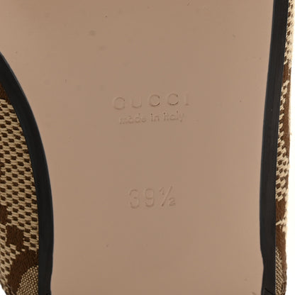 Gucci Monogram Jumbo GG Malaga Kid Womens Princetown Slippers 39.5 Camel Ebony New Acero Beige 7 of 9