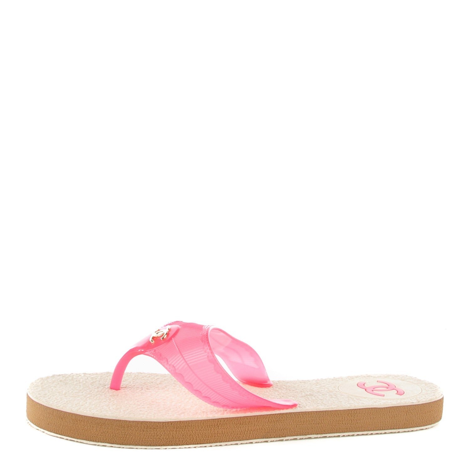 Chanel Rubber CC Thong Sandals 41 Pink 3 of 8