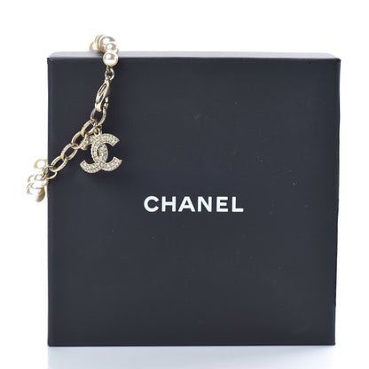 Chanel Pearl Crystal CC Bracelet Gold 5 of 5