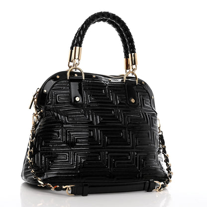 Versace Patent Borsa Couture Shoulder Bag Black 3 of 10