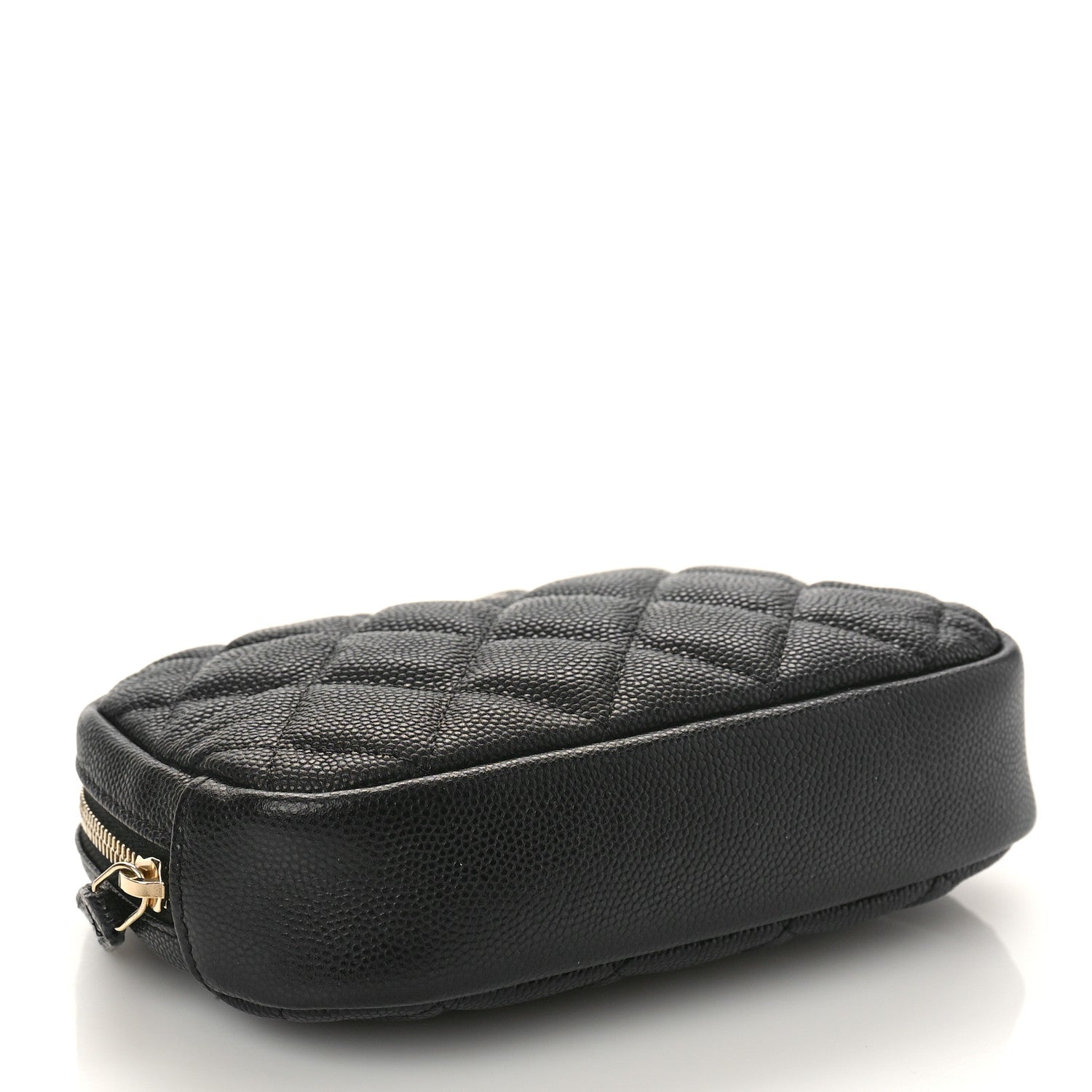 Chanel Caviar Quilted Small Curvy Pouch Cosmetic Case Black 4 of 10