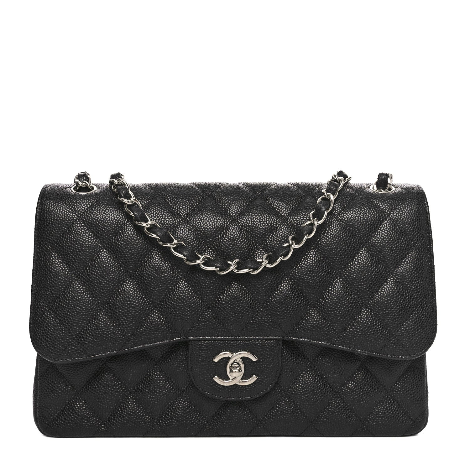 Chanel Caviar Quilted Jumbo Double Flap Black 1 of 10