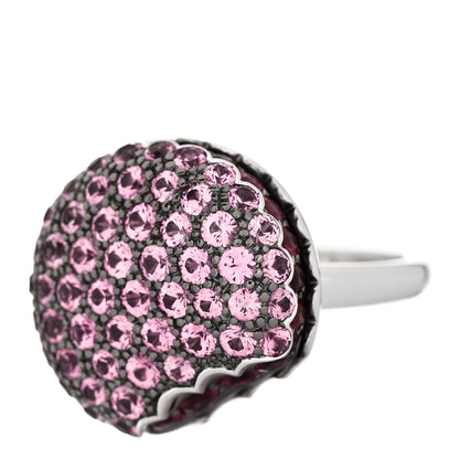 Boucheron 18K White Gold Ruby Pink Sapphire Macaron Ring 54 6.75 6 of 8