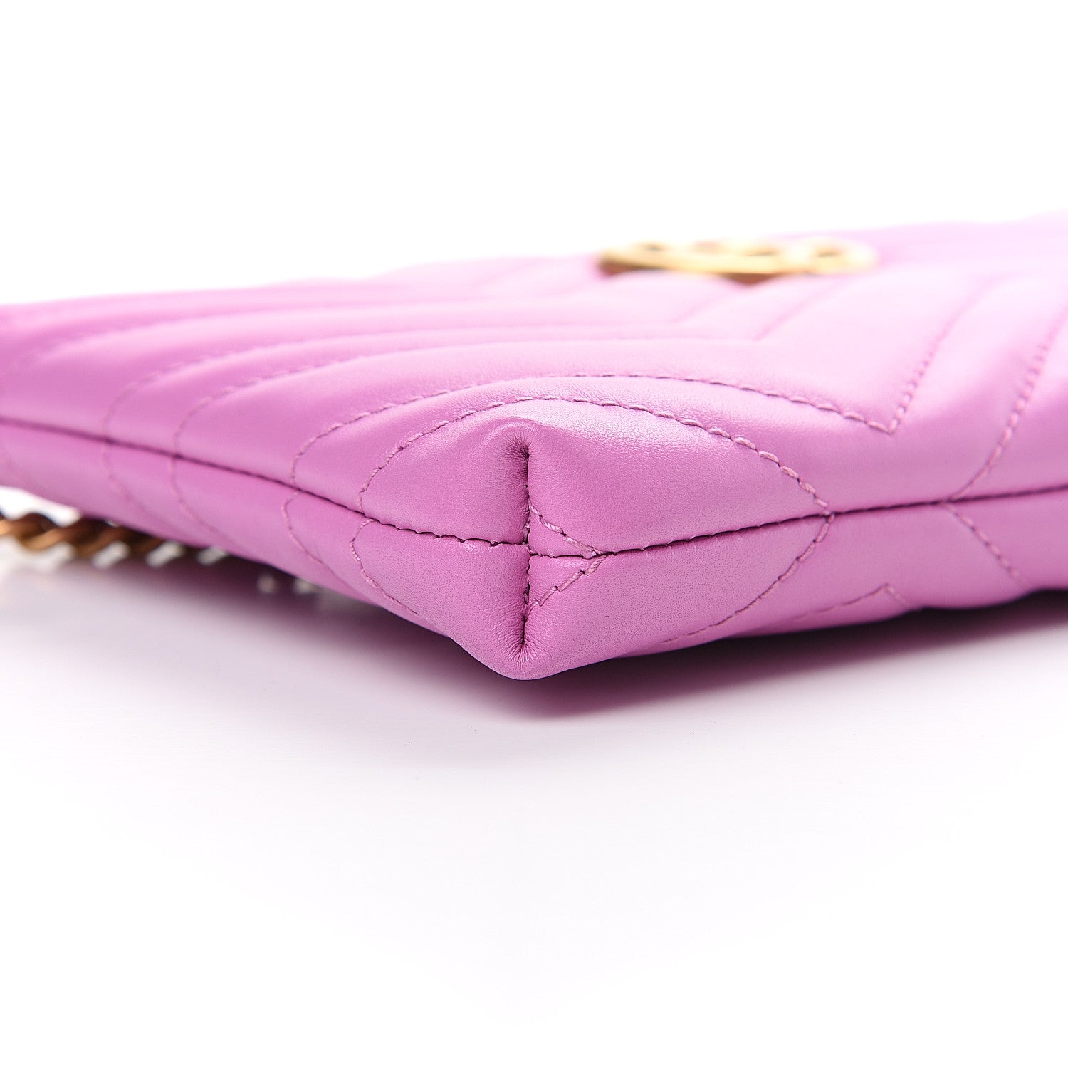 Gucci Calfskin Matelasse Mini GG Marmont Chain Bag Candy Mousse 8 of 9