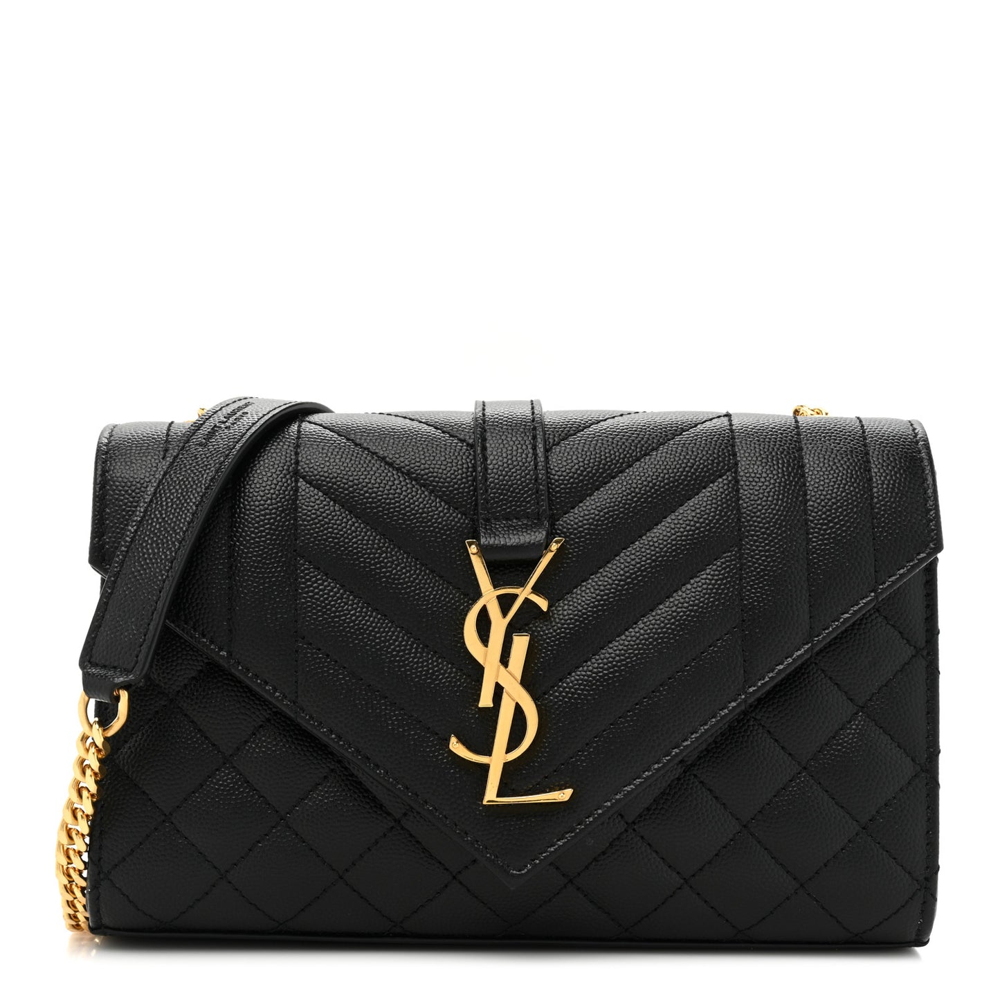 Grain De Poudre Textured Mixed Matelasse Triquilt Small Monogram Satchel Black