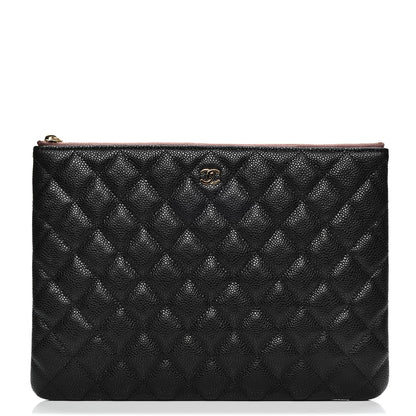 Chanel Caviar Quilted Medium Cosmetic Case Black 1 of 8