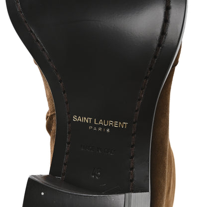 Saint Laurent Suede Calfskin Mens Wyatt 40 Zip Boots 45 Land 7 of 8