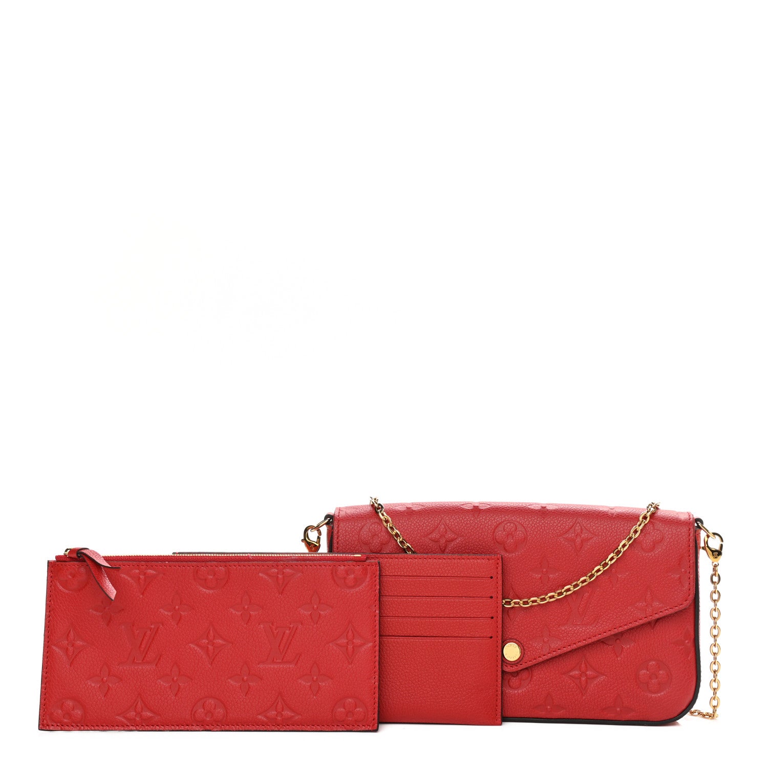 Louis Vuitton Empreinte Pochette Felicie Chain Wallet Cherry 1 of 11