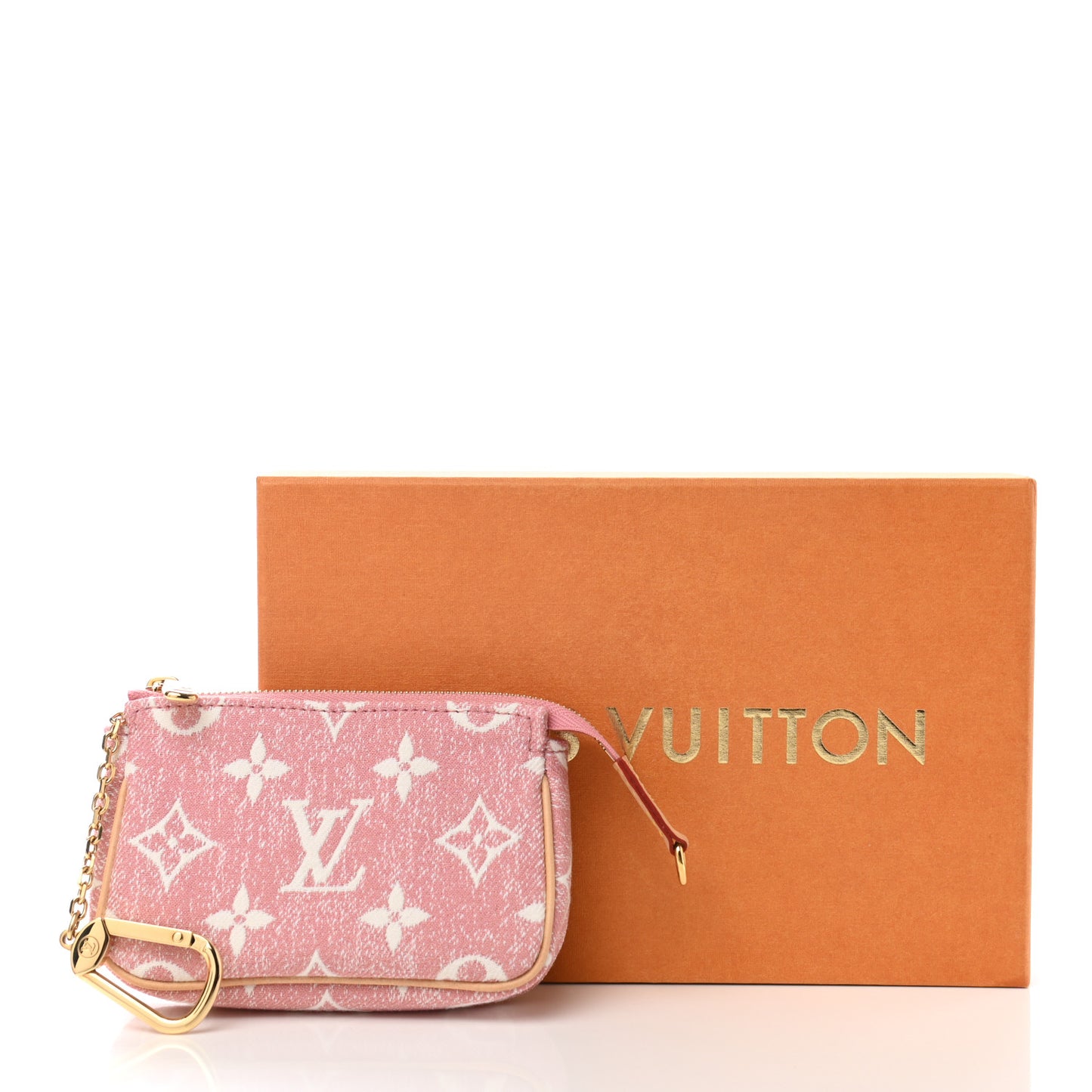 Denim Jacquard Monogram Micro Pochette Accessories Rose