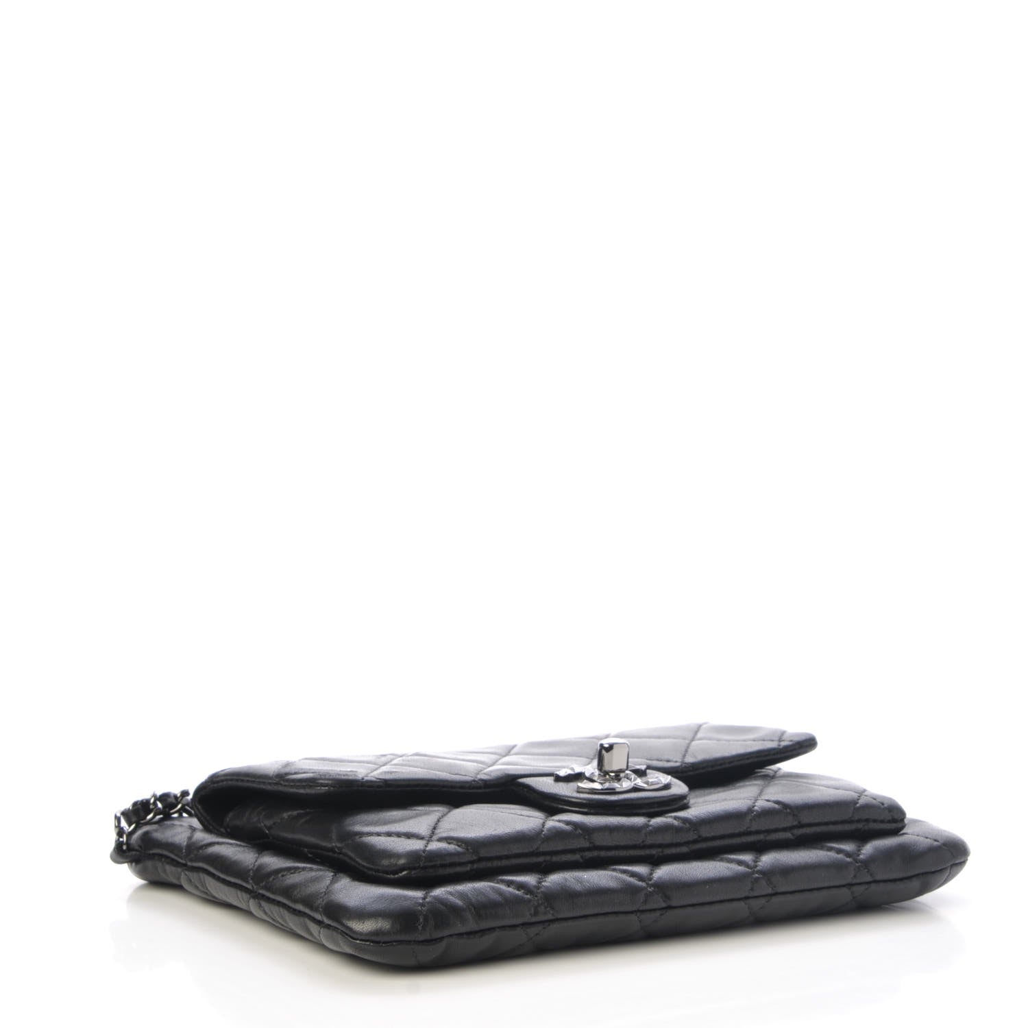Chanel Lambskin Quilted Mineral Nights Flap Wristlet Black 4 of 8