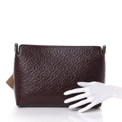 Burberry Calfskin Embossed Monogram Zip Pouch Oxblood 2 of 8