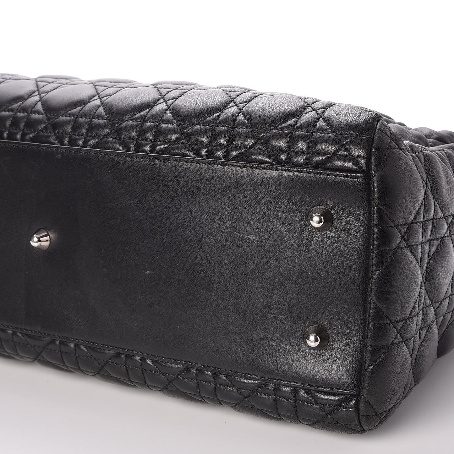 Lambskin Cannage Large Dior Soft Shopping Tote Black