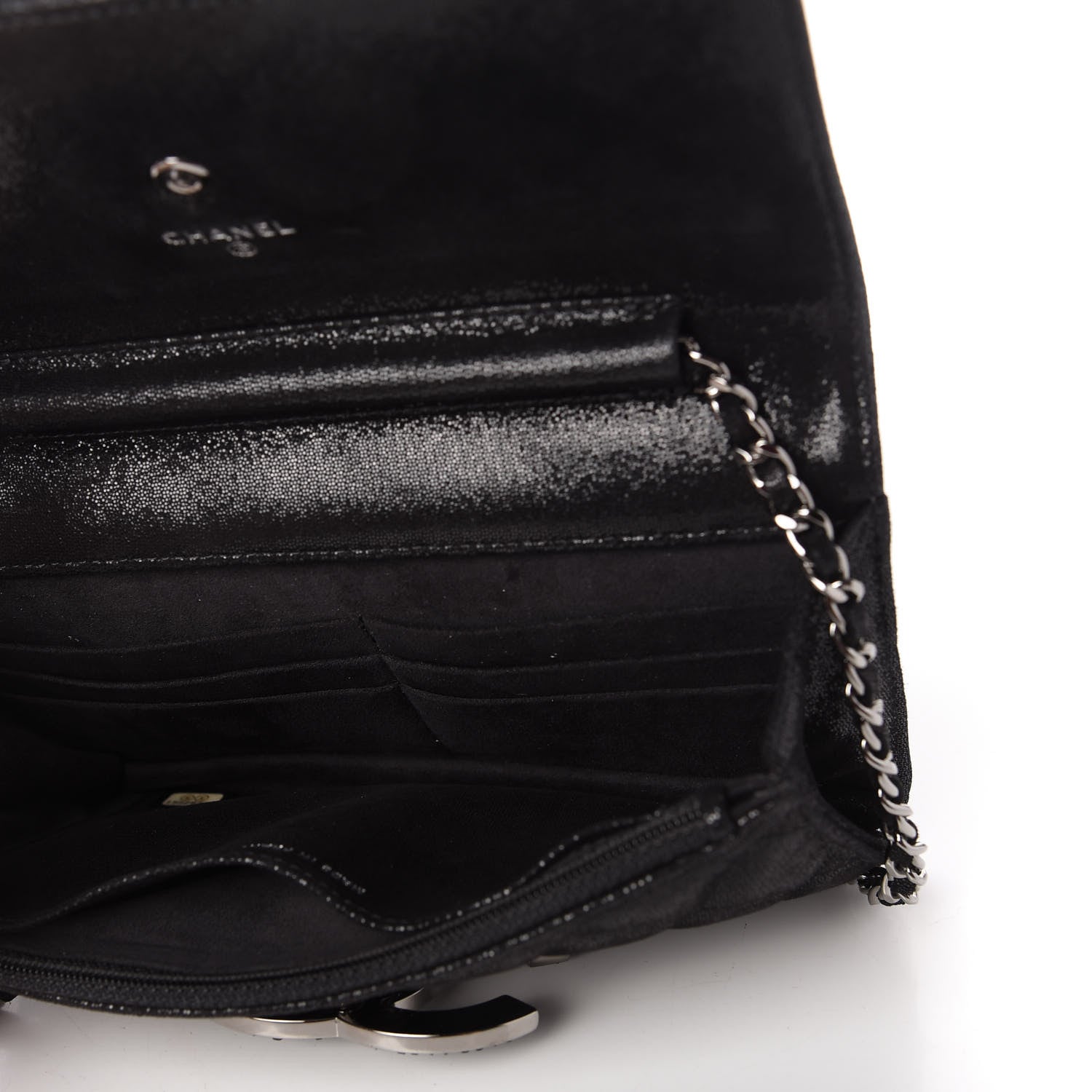 Chanel Iridescent Caviar Crystal Quilted Wallet On Chain WOC Black 5 of 11