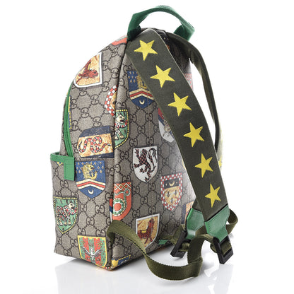 Gucci GG Supreme Monogram Children's Crests Backpack Green 3 of 14