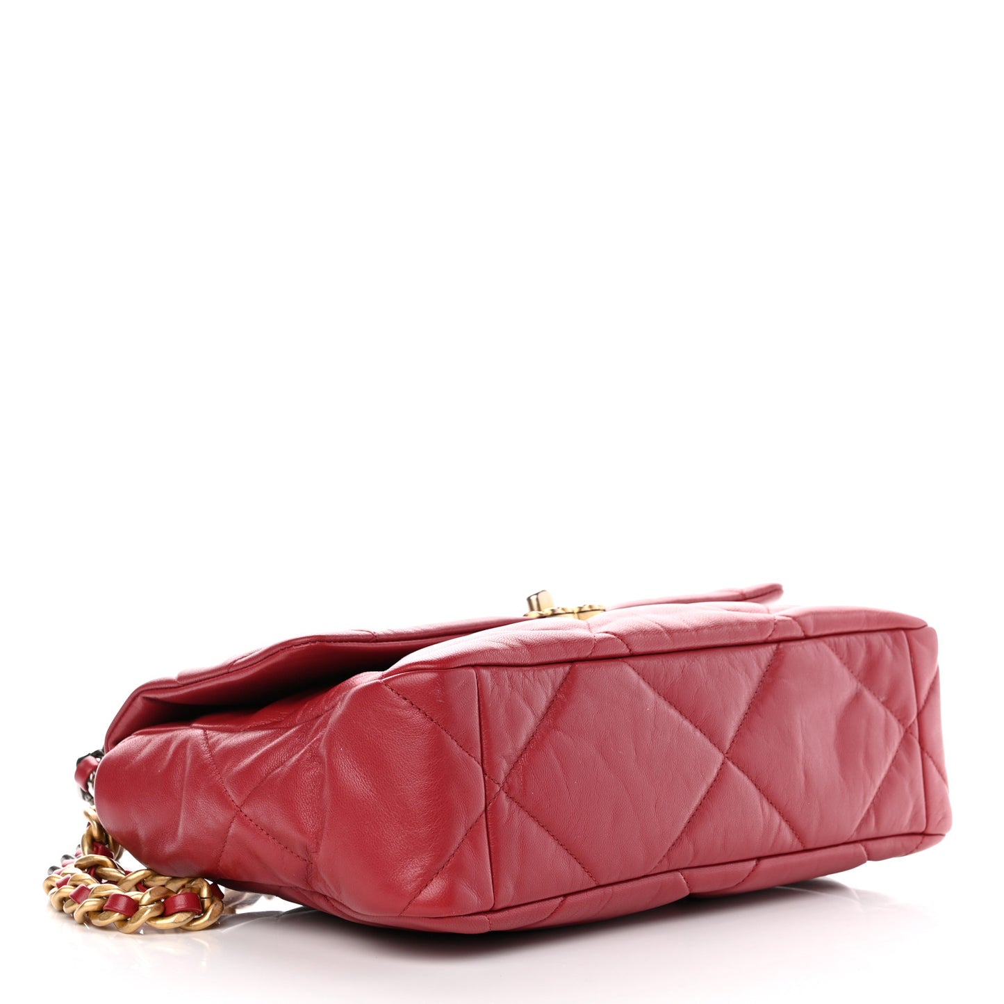 Goatskin Quilted Large Chanel 19 Flap Red