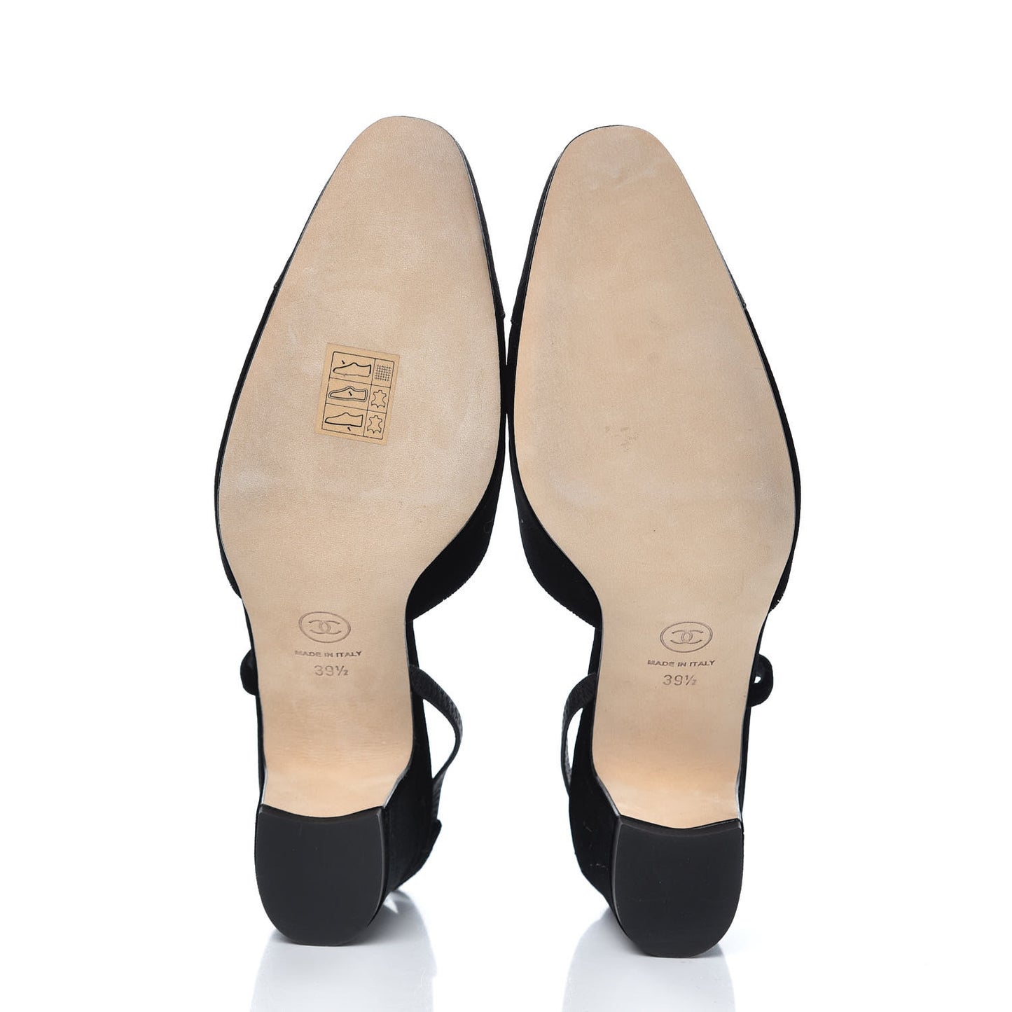 Velvet Grosgrain Cap Toe CC Slingback Pumps 39.5 Black